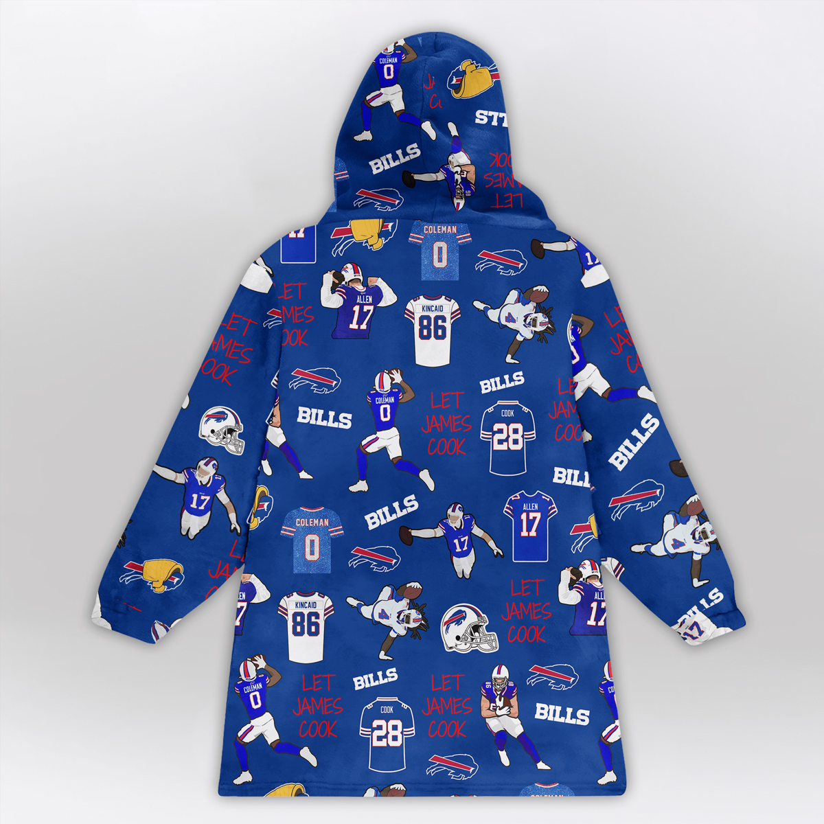 Bills Football Full Patterns Unisex Blanket Hoodie 2