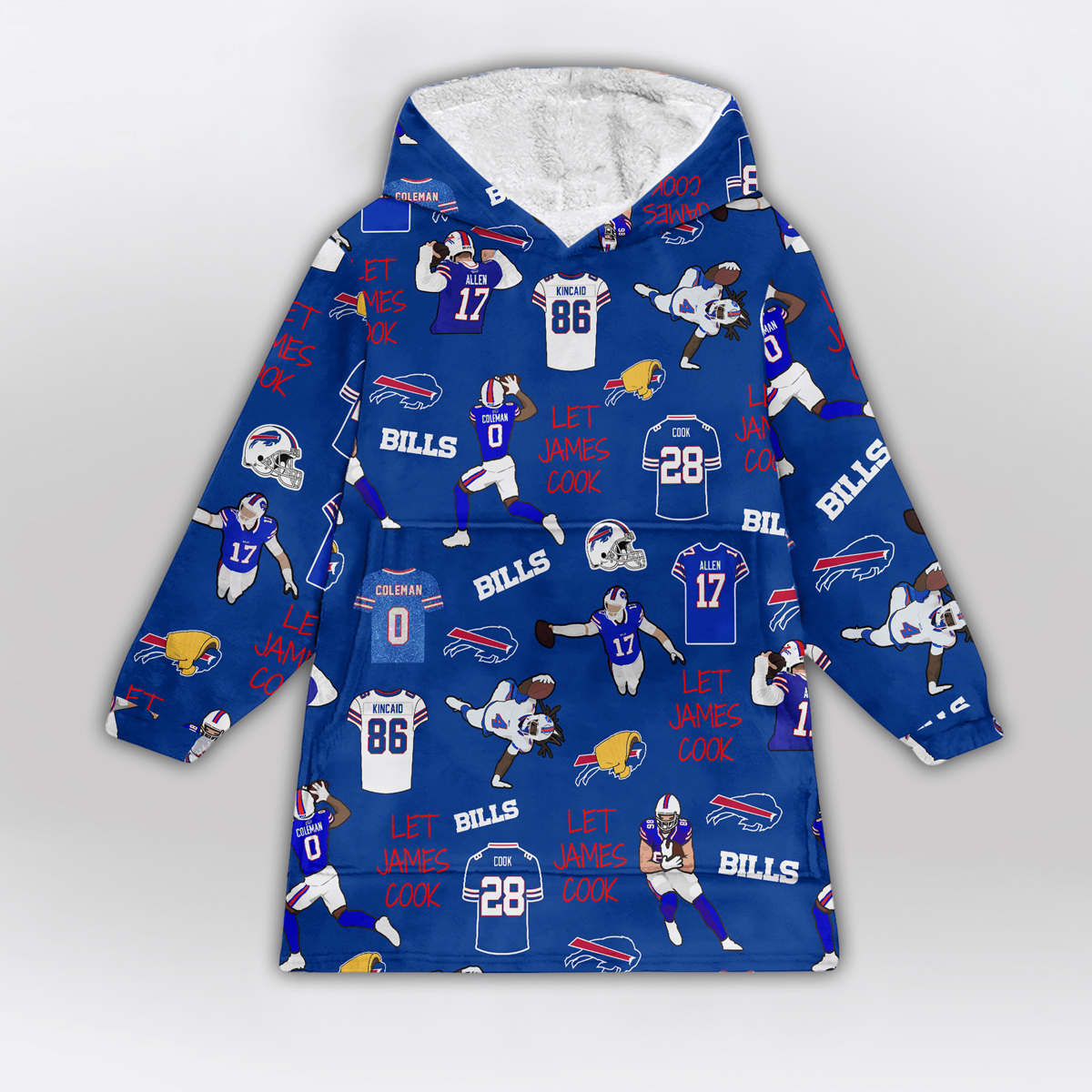 Bills Football Full Patterns Unisex Blanket Hoodie