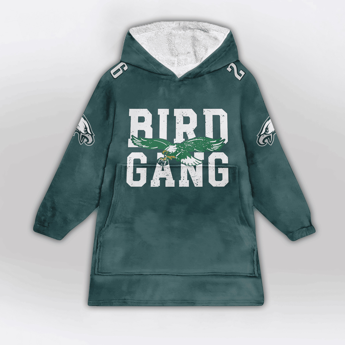Bird Gang SB 26 Eagles Football Unisex Blanket Hoodie
