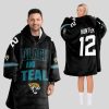 Black And Teal Hunter 12 Jaguars Football Unisex Blanket Hoodie 1