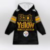 Black And Yellow TJW 90 Pittsburgh Football Unisex Blanket Hoodie