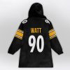 Black And Yellow TJW 90 Pittsburgh Football Unisex Blanket Hoodie 2