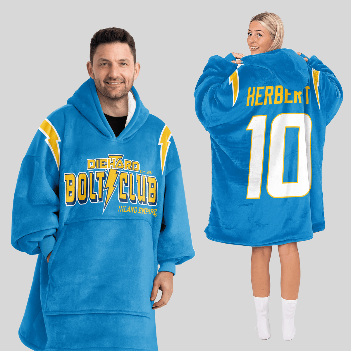 Bolt Club Herbert 10 Chargers Football Unisex Blanket Hoodie