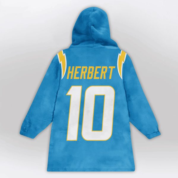 Bolt Club Herbert 10 Chargers Football Unisex Blanket Hoodie 2