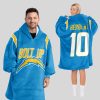 Bolt Up Herbert 10 Los Angeles Football Unisex Blanket Hoodie 1