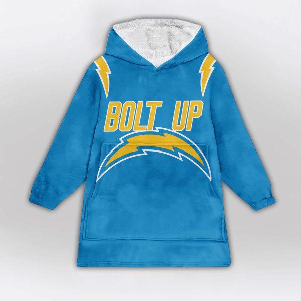Bolt Up Herbert 10 Los Angeles Football Unisex Blanket Hoodie