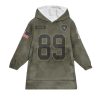 Bowers 89 Raiders Football Blanket Hoodie