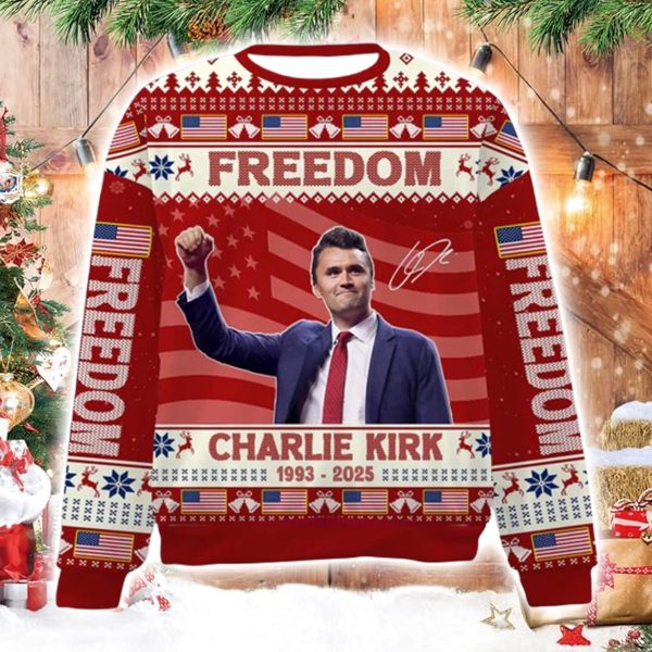 Charlie Kirk Freedom Turning Point Usa Ugly Christmas Sweater 2025