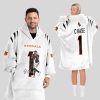 Chase 1 Cincinnati Football Unisex Blanket Hoodie 1