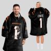 Chase 1 Cincinnati Football Unisex Blanket Hoodie
