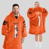 Chase 1 Cincinnati Football Unisex Blanket Hoodie 2