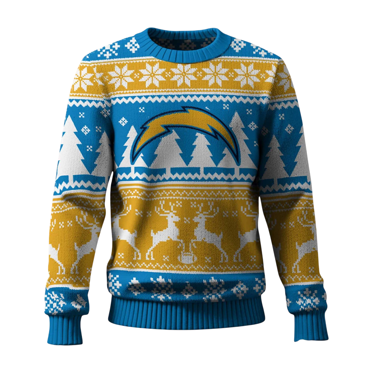 Christmas Chargers Reindeer Football Ugly Sweater