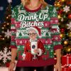 Christmas Drink Up Bitches Drink Dispenser Print Sweatshirt
