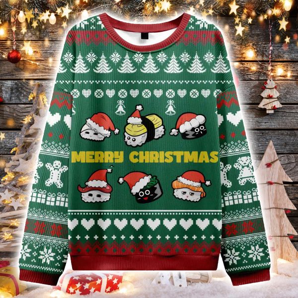 Cute Sushi Cat Ugly Christmas Sweater