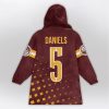 Daniels 5 Commanders Football x Football Unisex Blanket Hoodie 2