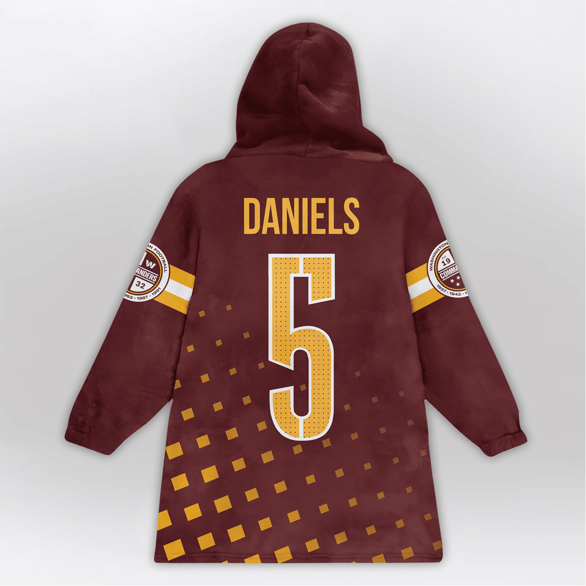 Daniels 5 Commanders Football x Football Unisex Blanket Hoodie 2