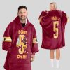 Daniels 5 Washington Football Unisex Blanket Hoodie 1