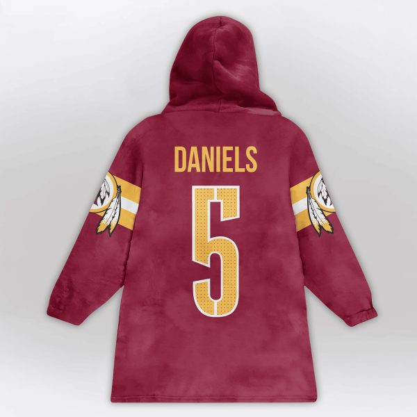 Daniels 5 Washington Football Unisex Blanket Hoodie 2