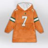 Daniels 7 Hurricanes football Unisex Blanket Hoodie