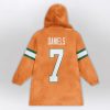 Daniels 7 Hurricanes football Unisex Blanket Hoodie 2