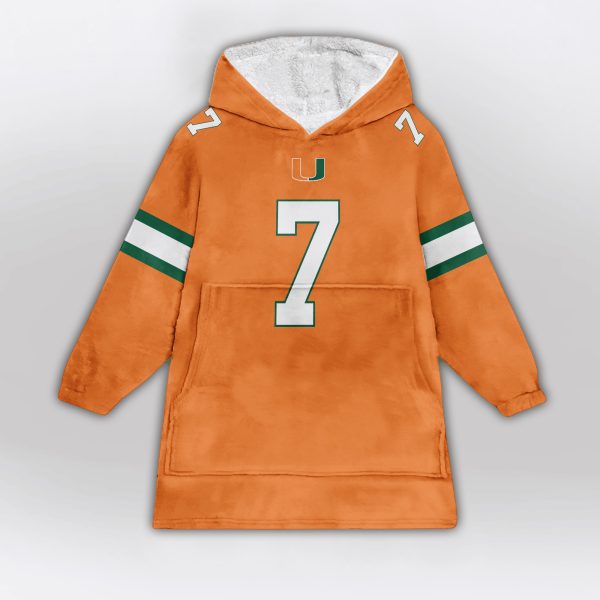 Daniels 7 Hurricanes football Unisex Blanket Hoodie