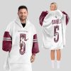 Daniels JD 5 Commanders Football Unisex Blanket Hoodie 1