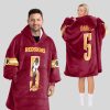 Daniels JD 5 Commanders Football Unisex Blanket Hoodie