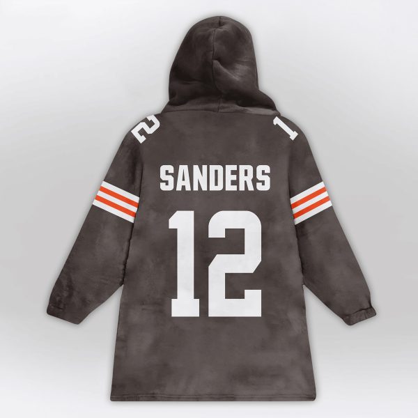 Dawg Pound Sanders 12 Browns Football Unisex Blanket Hoodie 2