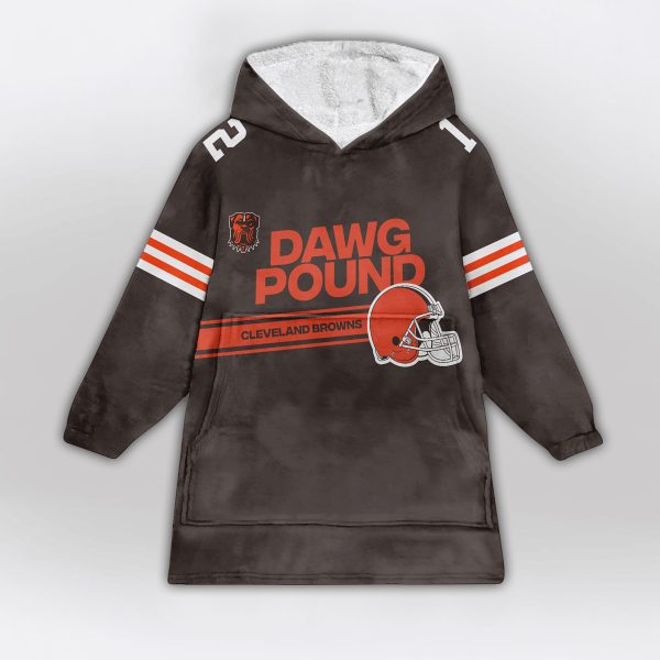 Dawg Pound Sanders 12 Browns Football Unisex Blanket Hoodie