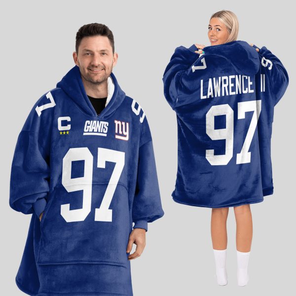 Dexter Lawrence II 97 New York G Football Unisex Blanket Hoodie 1