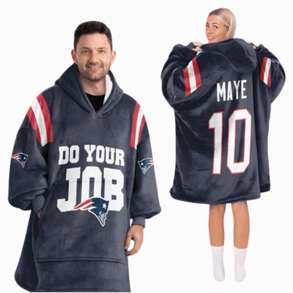 Do Your Job 10 New England Football Unisex Blanket Hoodie 1