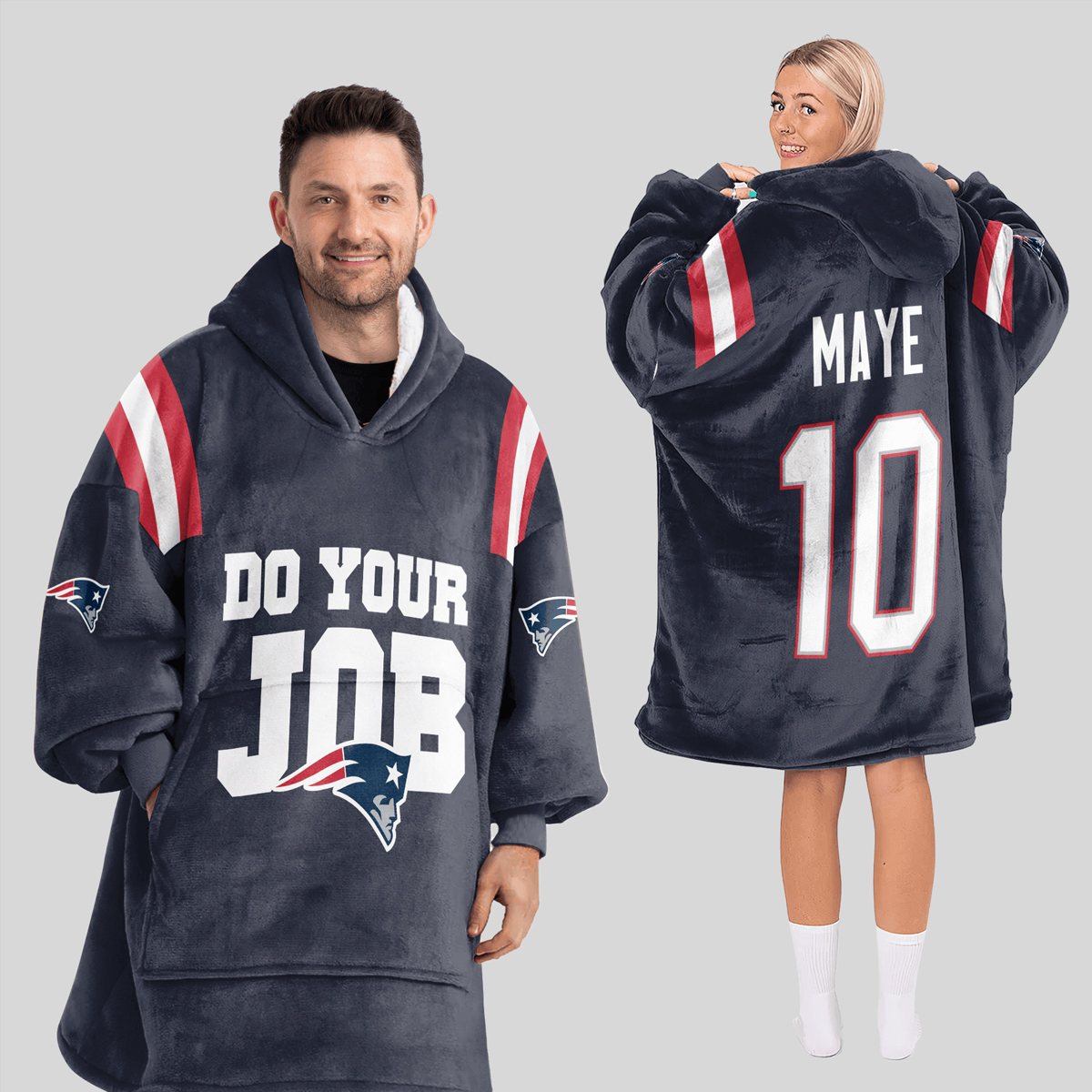 Do Your Job 10 Patriots Football Unisex Blanket Hoodie