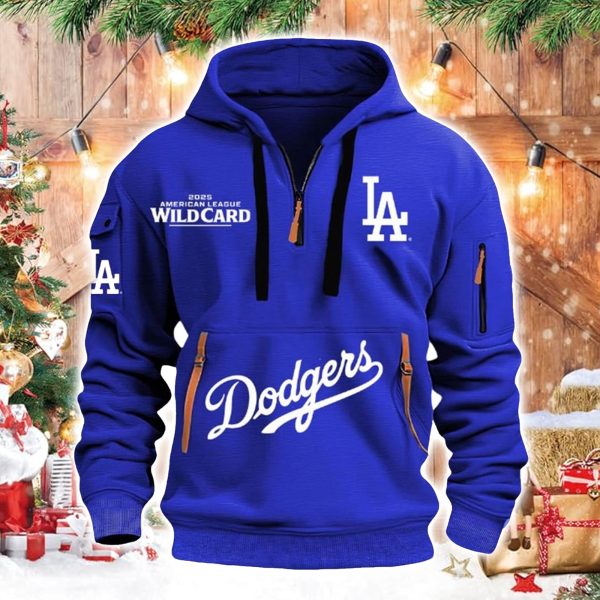 Dodgers 2025 AL Wild Card Quarter Zip Hoodie