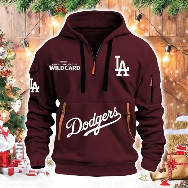 Dodgers 2025 AL Wild Card Quarter Zip Hoodie