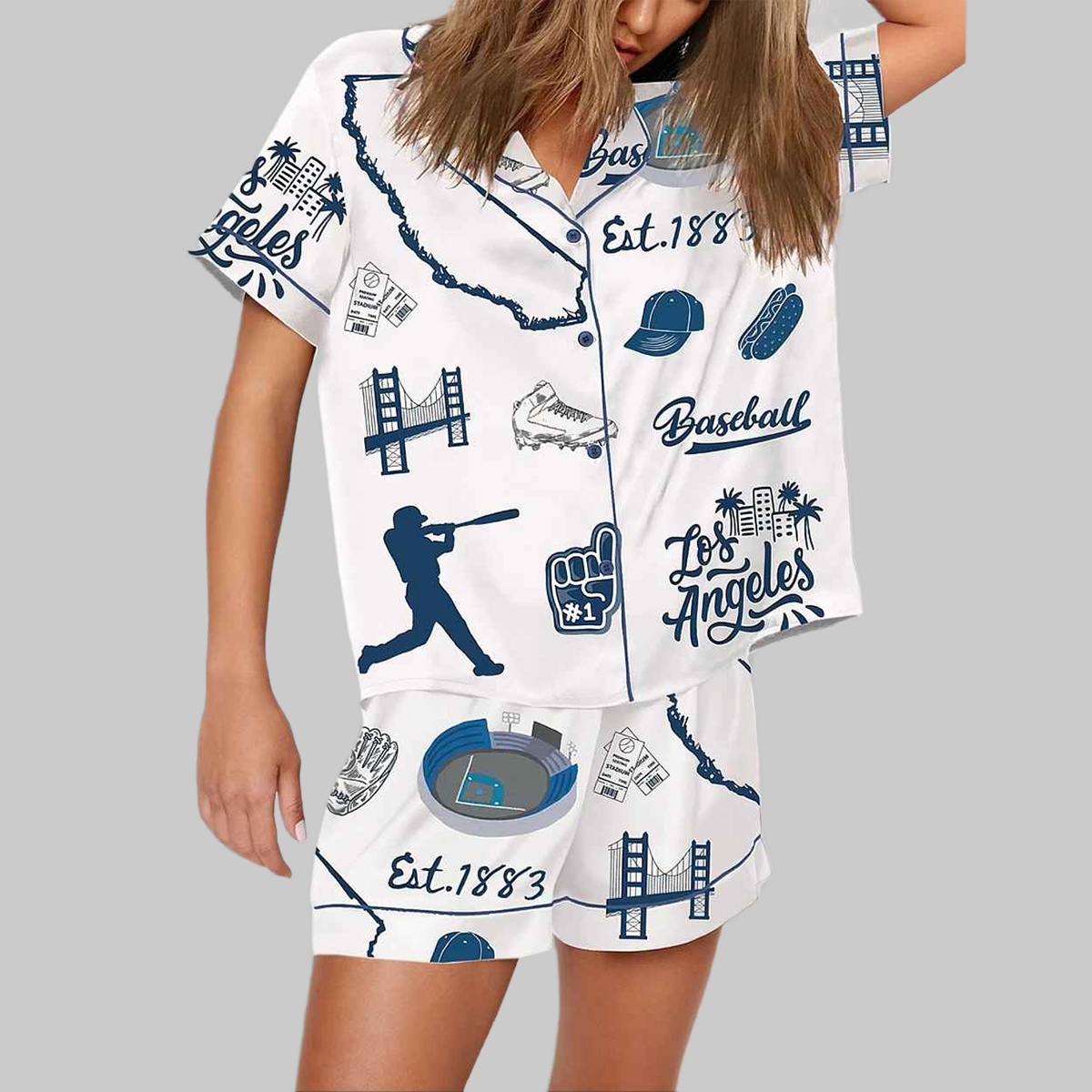 Dodgers Baseball World Series Champions Pajama Set 1