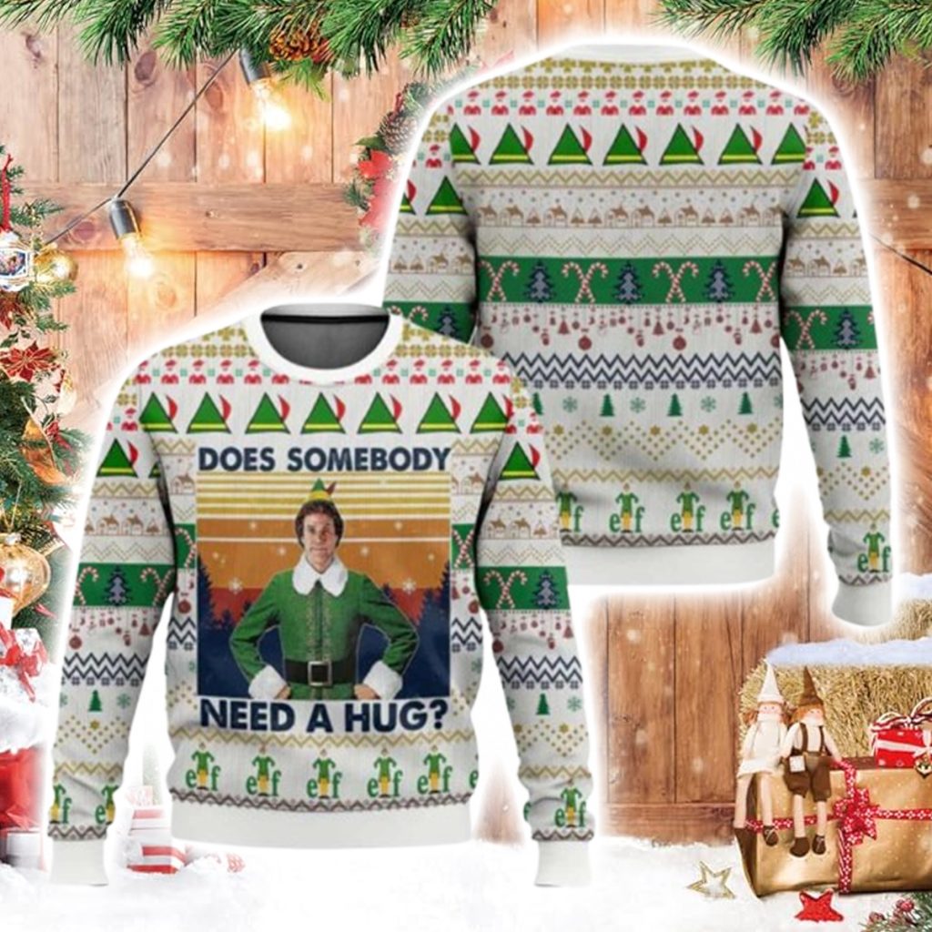Does Somebody Need A Hug Elf Ugly Christmas Sweater