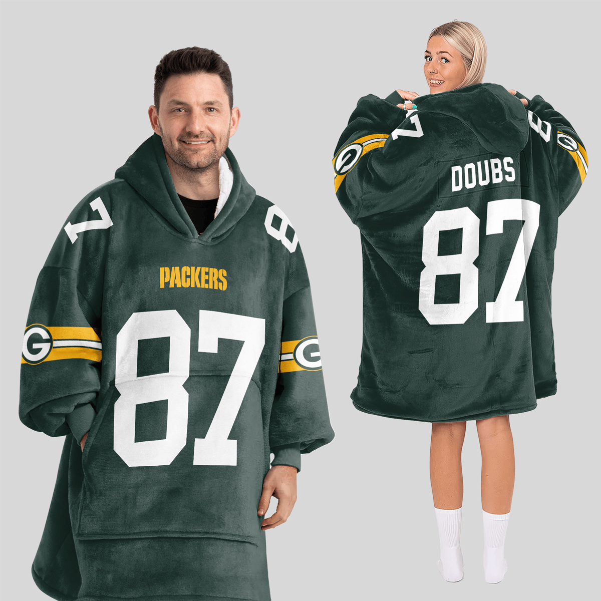 Doubs 87 Packers Football Unisex Blanket Hoodie