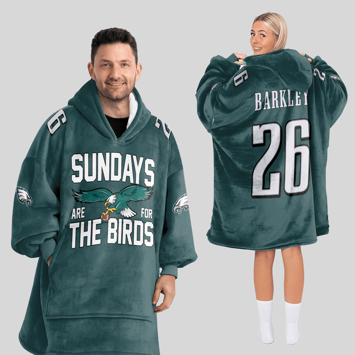 Eagles Football Barkley 26 Unisex Blanket Hoodie
