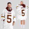 Daniels 5 Commanders Football Unisex Blanket Hoodie 1