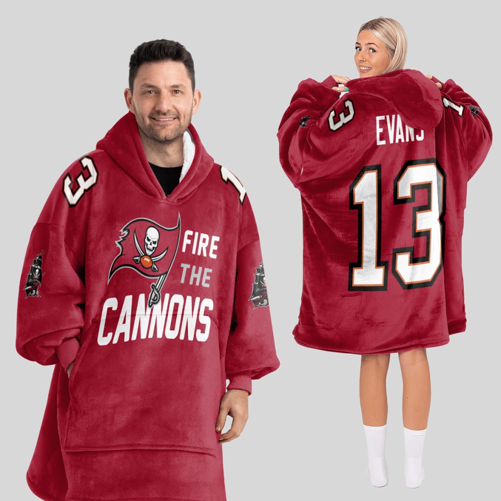 Evans 12 Buccaneers Football Unisex Blanket Hoodie 1