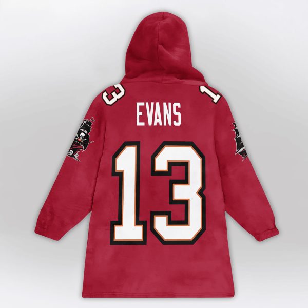 Evans 12 Buccaneers Football Unisex Blanket Hoodie 2