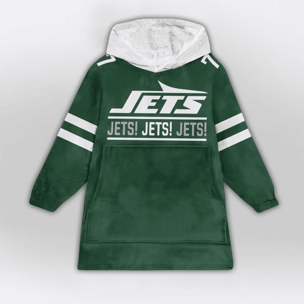 Fields 7 Jets Football Unisex Blanket Hoodie