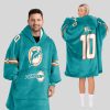 Fins Up 10 Dolphins Football Unisex Blanket Hoodie 1