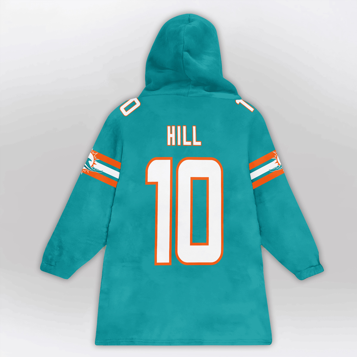 Fins Up 10 Dolphins Football Unisex Blanket Hoodie 2