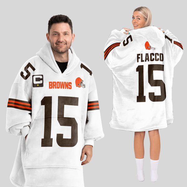 Flacco 15 Browns Football Unisex Blanket Hoodie 1