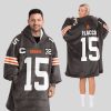 Flacco 15 Browns Football Unisex Blanket Hoodie