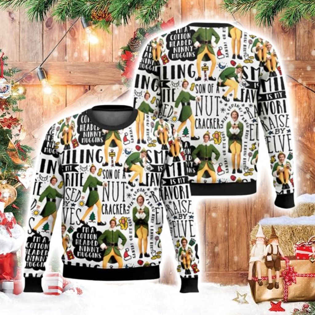 Fun Christmas Smiling Elf Ugly Christmas Sweater