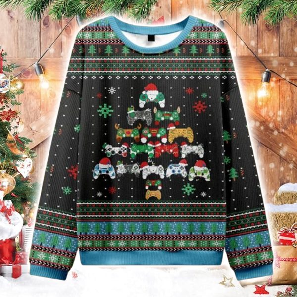 Gamepad Christmas Tree Ugly Christmas Sweater