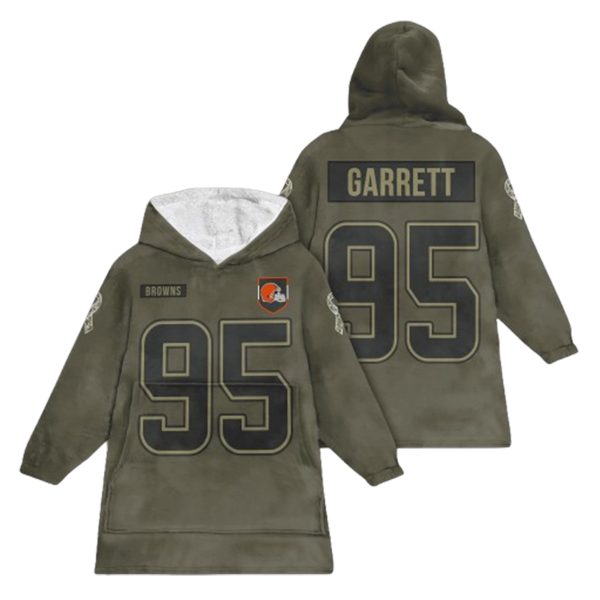 Garrett 95 Cleveland Football Blanket Hoodie 1