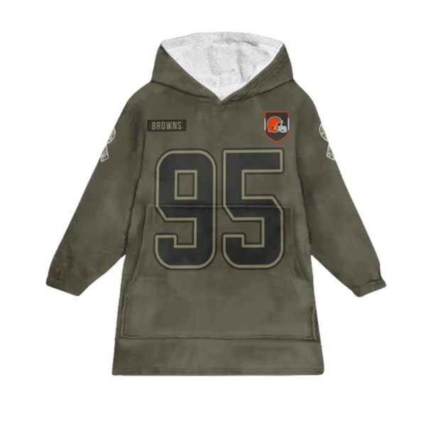 Garrett 95 Cleveland Football Blanket Hoodie
